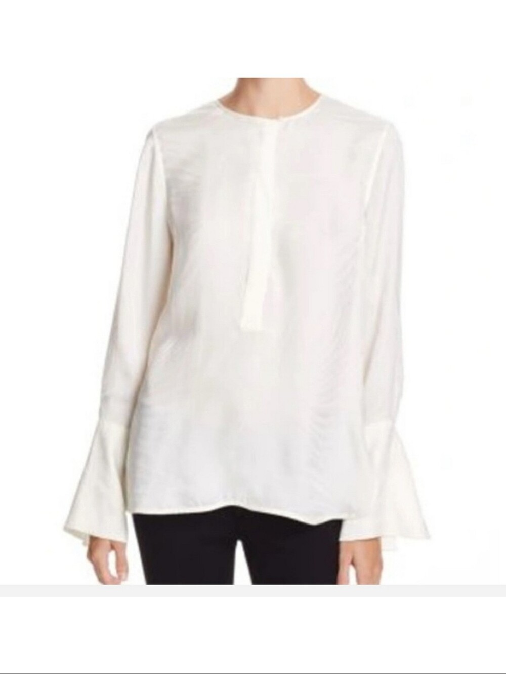 Equipment Femme Kenley Washed Silk-Jacquard Blouse Tunic Quiet Luxury Large
